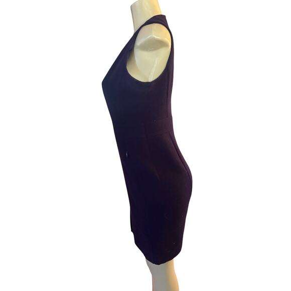 Women US-8 Akris Sleeveless Purple Dress 100% Wool Silk Lining Career Suit - Picture 3 of 7